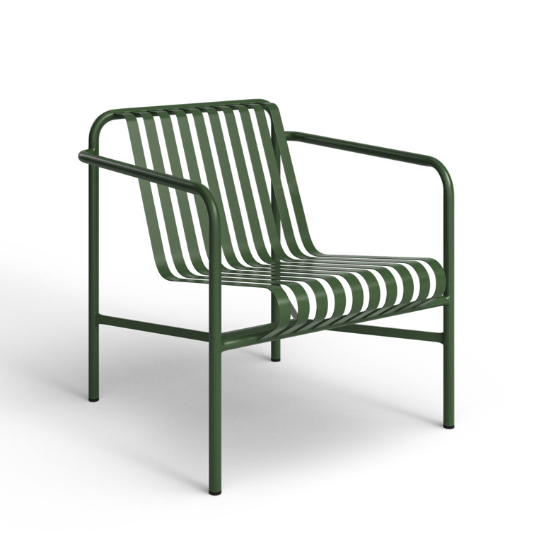 Dark Green Powder Coated Steel Outdoor Armchair
