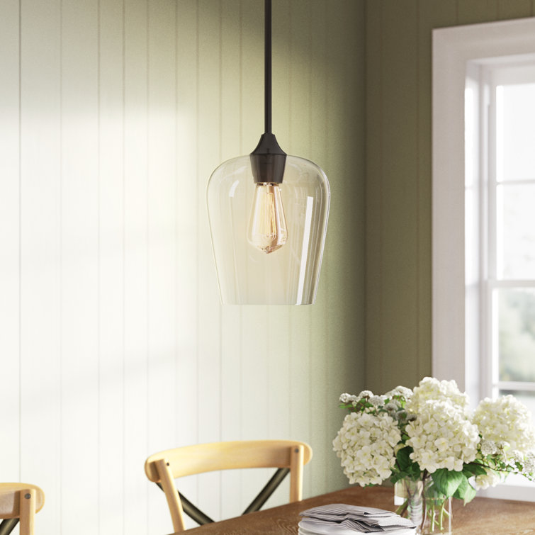 English Bronze Modern Glass Pendant Light