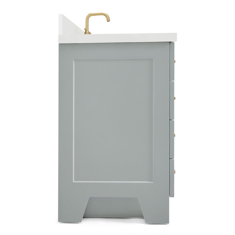 Taylor 43" Gray Freestanding Single Bathroom Vanity with Quartz Top