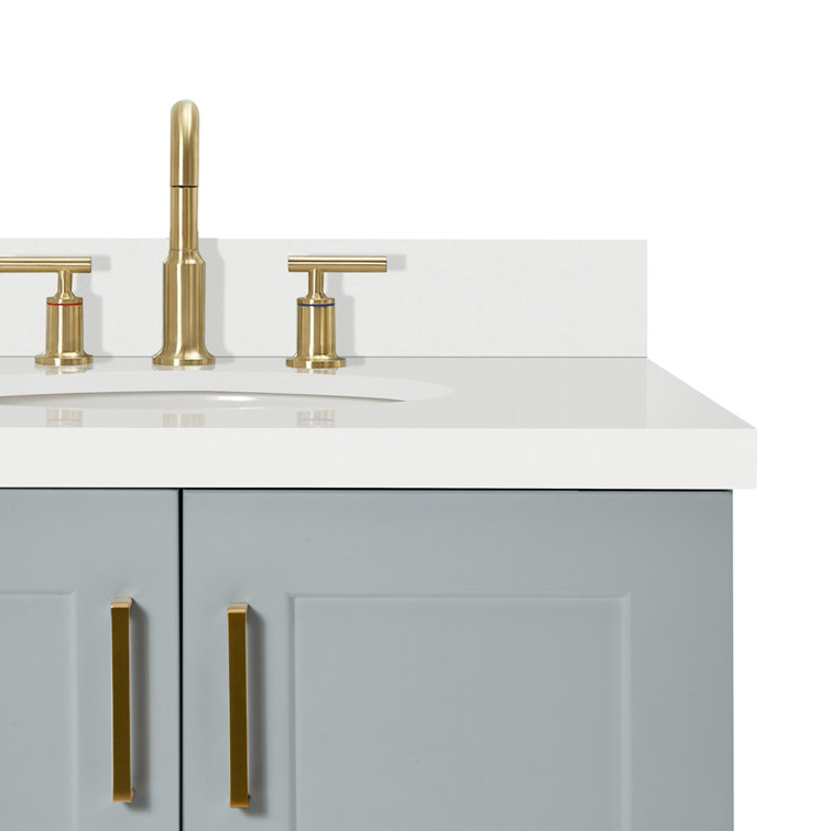 Taylor 43" Gray Freestanding Single Bathroom Vanity with Quartz Top