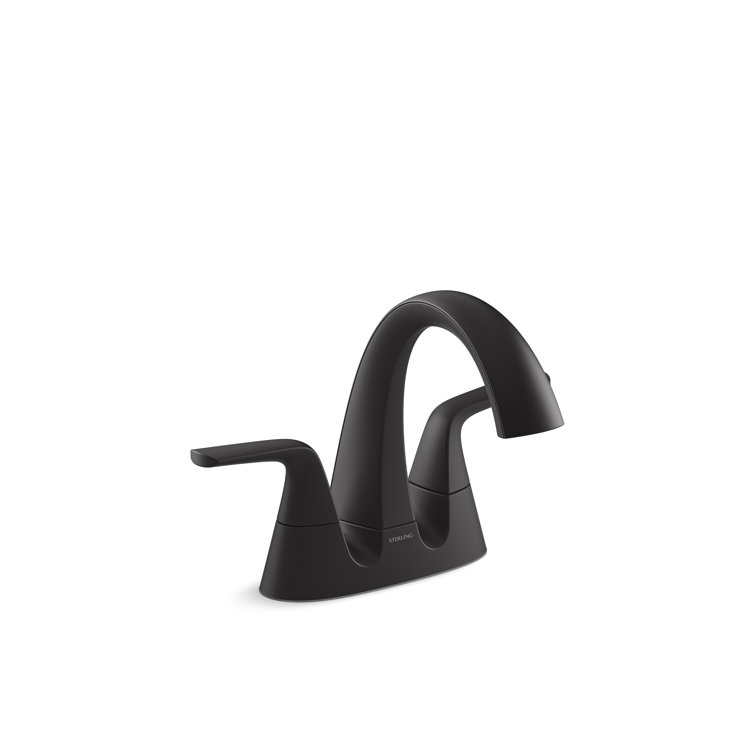 Matte Black Zinc Double Handle Centerset Bathroom Faucet