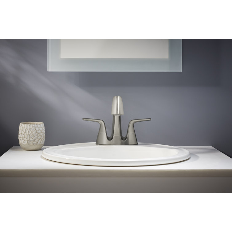 Matte Black Zinc Double Handle Centerset Bathroom Faucet