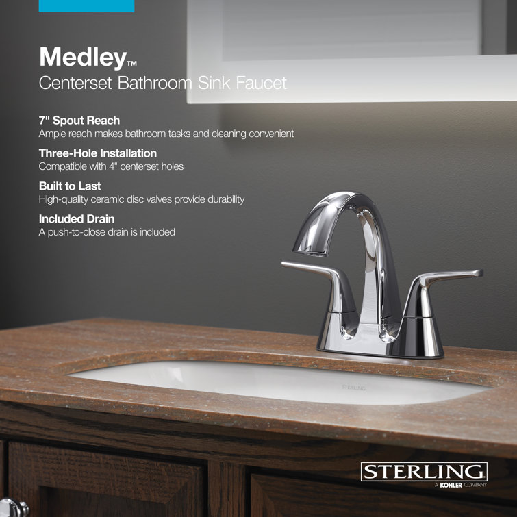 Matte Black Zinc Double Handle Centerset Bathroom Faucet