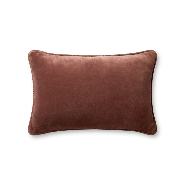 Cinnamon Cotton Velvet Rectangular Throw Pillow 21" x 13"