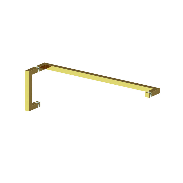 Polished Brass 78" Frameless Glass Shower Door with Towel Bar