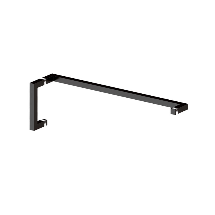 78" Frameless Oil Rubbed Bronze Glass Shower Door with Towel Bar