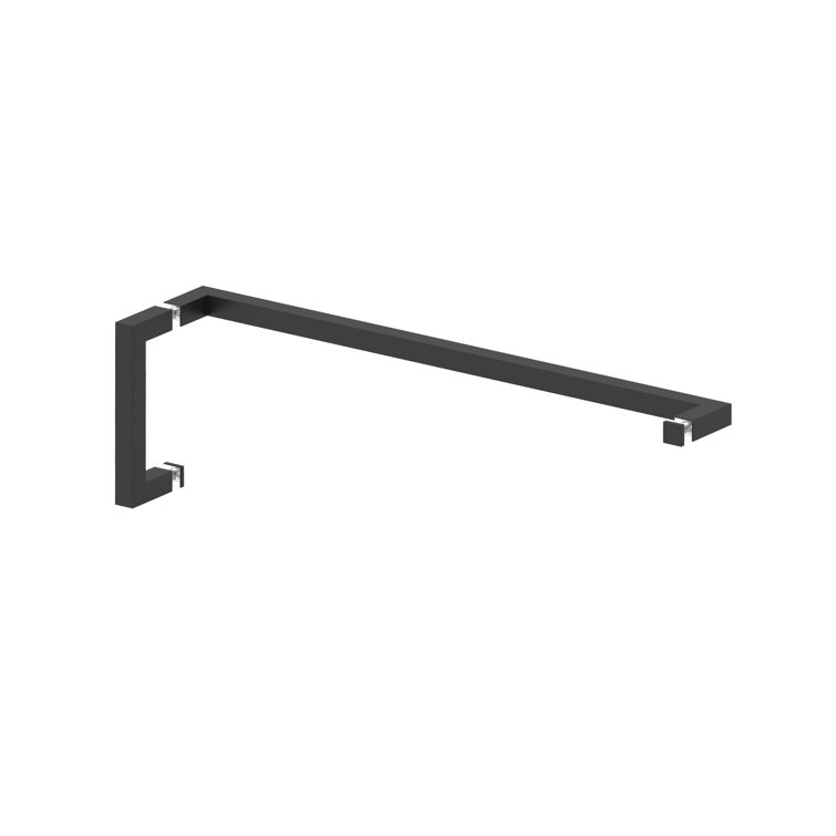 Matte Black Frameless Glass Shower Door with Brass Hardware