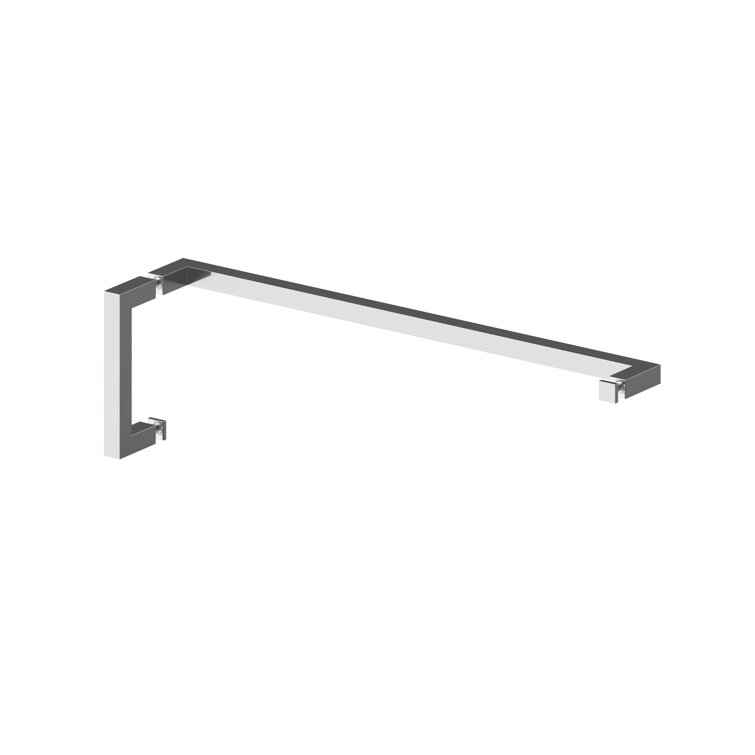 Polished Chrome Frameless Glass Shower Door with Towel Bar
