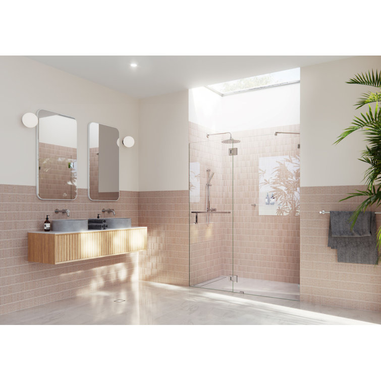 78" x 45" Frameless Clear Glass Shower Door with Chrome Finish