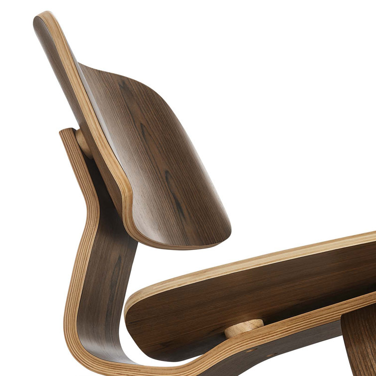 Curvatura 25" Walnut Plywood Sculpted Lounge Chair