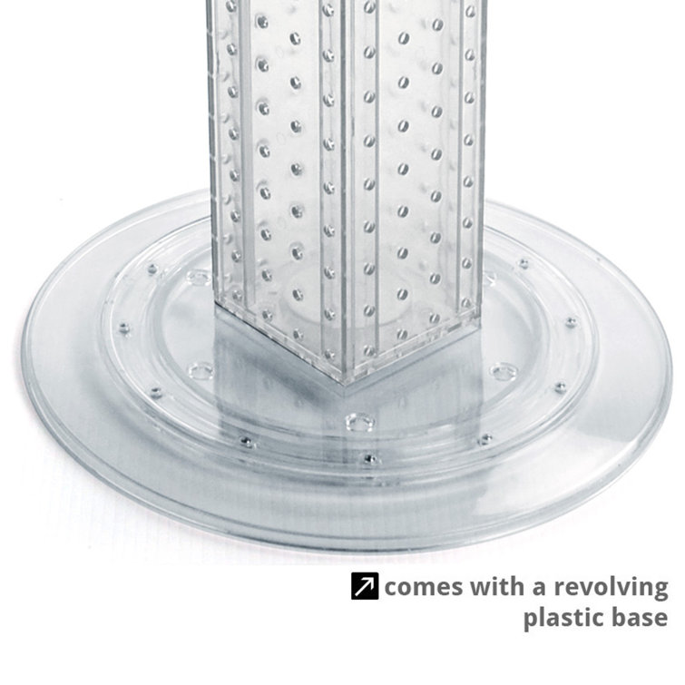 Blue Translucent Plastic Revolving Pegboard Display Tower
