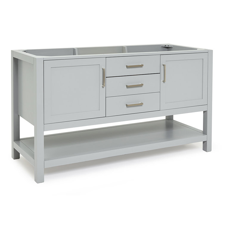 Bayhill 60'' Gray Double Freestanding Bathroom Vanity Base