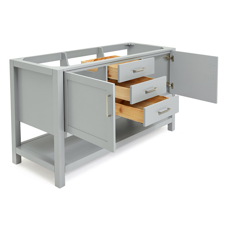 Bayhill 60'' Gray Double Freestanding Bathroom Vanity Base