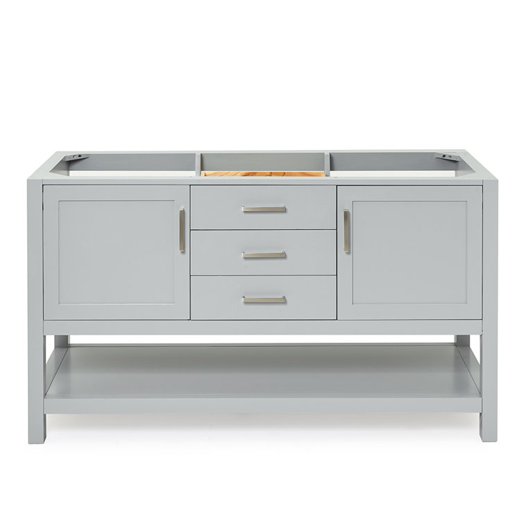 Bayhill 60'' Gray Double Freestanding Bathroom Vanity Base