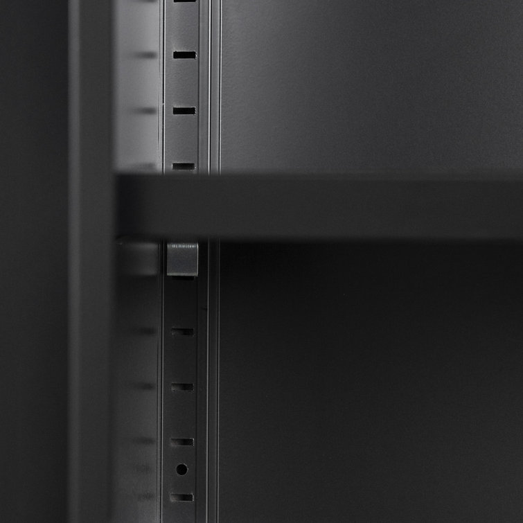 Black Metal Adjustable Shelving Kitchen Pantry Cabinet