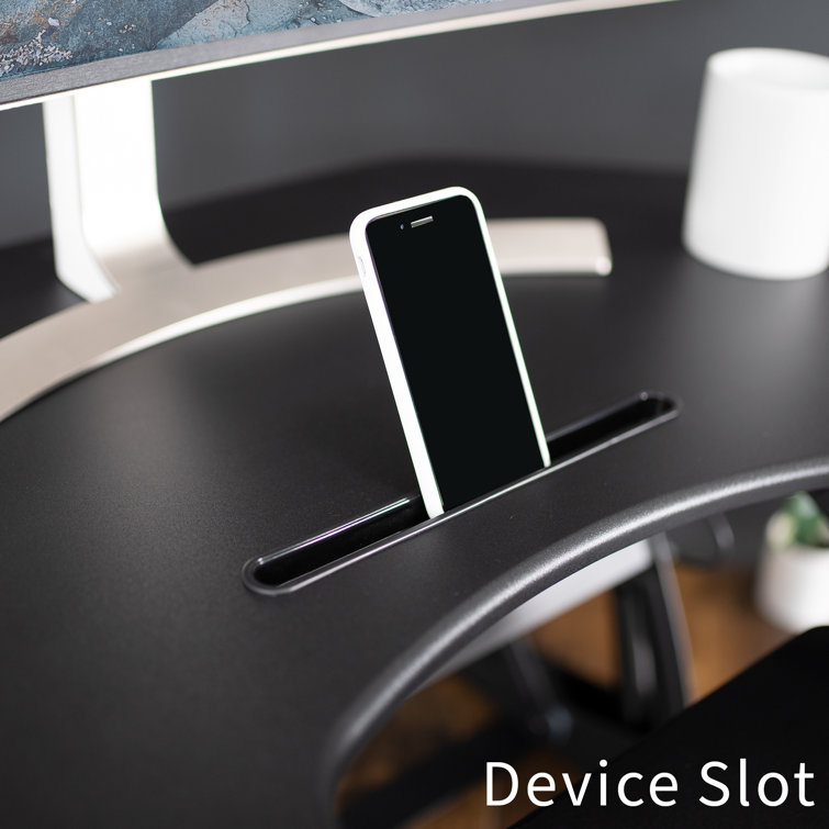 43" Black Steel Adjustable Standing Desk Converter
