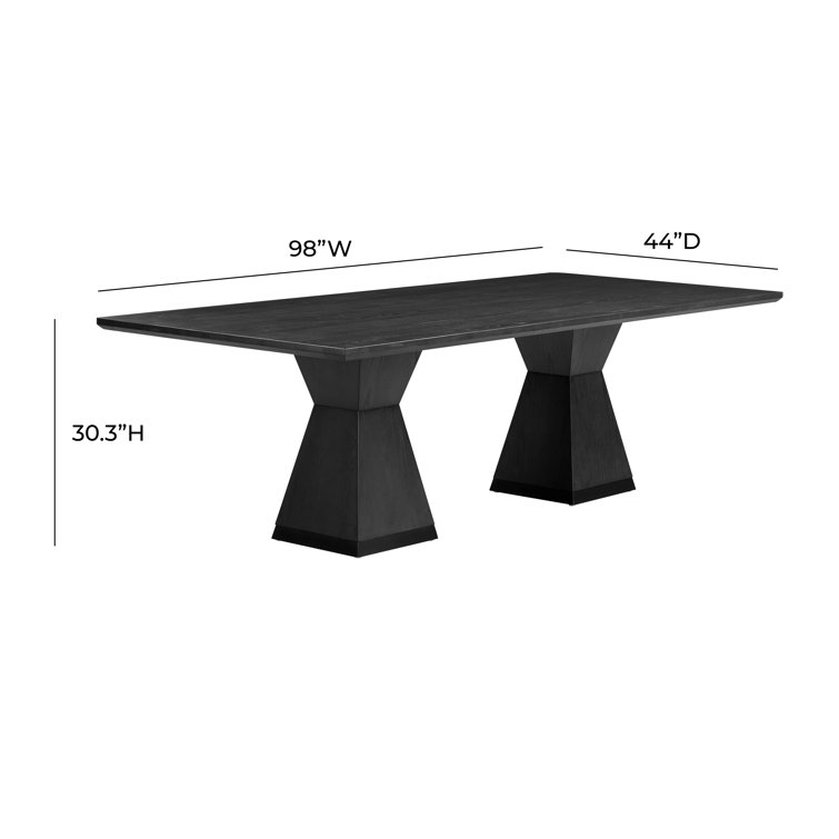 Nolan Black Wood Rectangular Dining Table for Ten