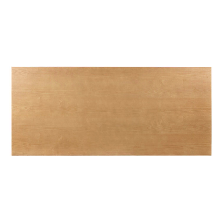 Natural Wood Rectangular Dining Table with Geometric Base