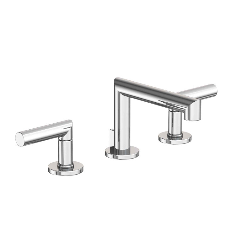 Elegant Polished Chrome Widespread Bathroom Faucet with Brass Handles