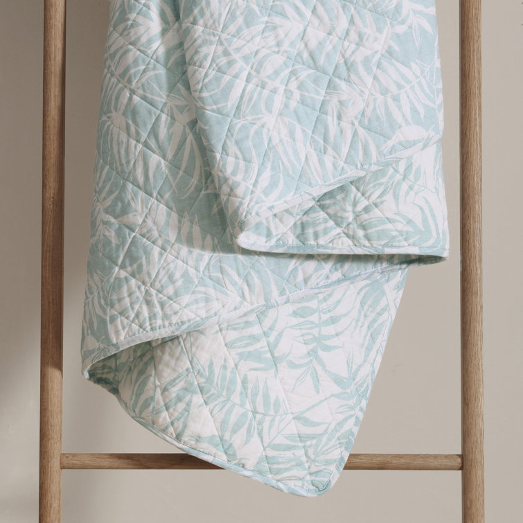 King Size Blue Cotton Reversible Quilt Set with Shams