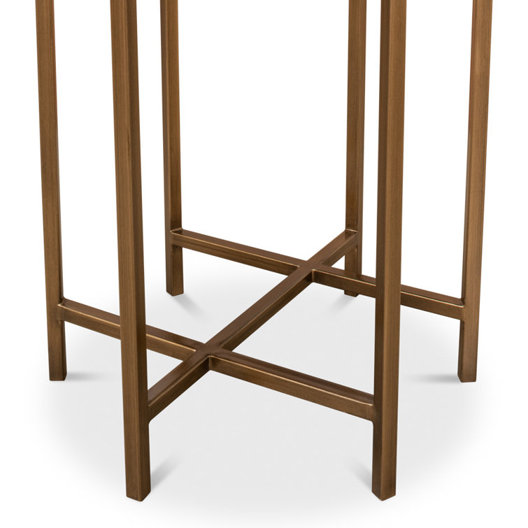 Stillwell 16'' Round Black Wood and Metal Side Table