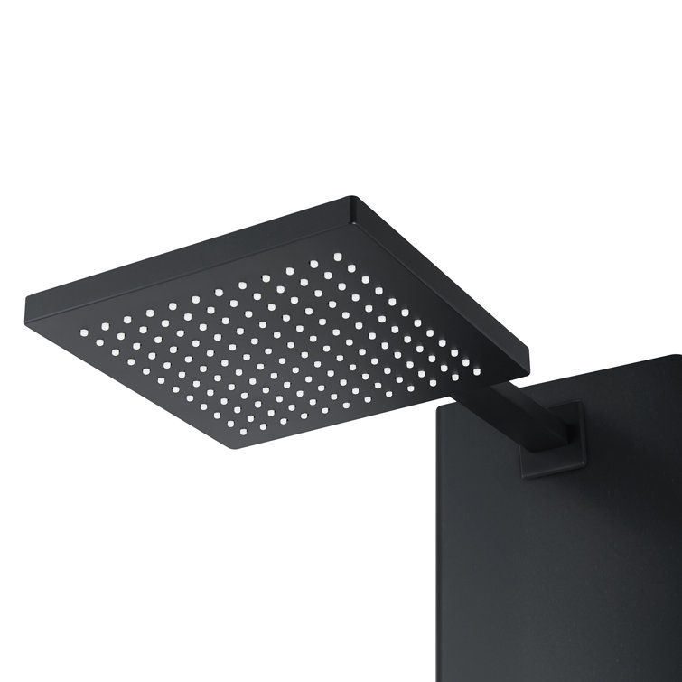 Matte Black Stainless Steel 59" Shower Panel with Adjustable Head