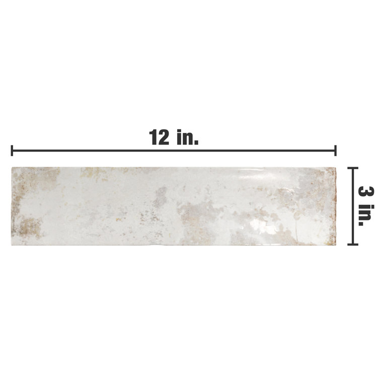 Biarritz Blue 3" x 12" Ceramic Subway Wall Tile