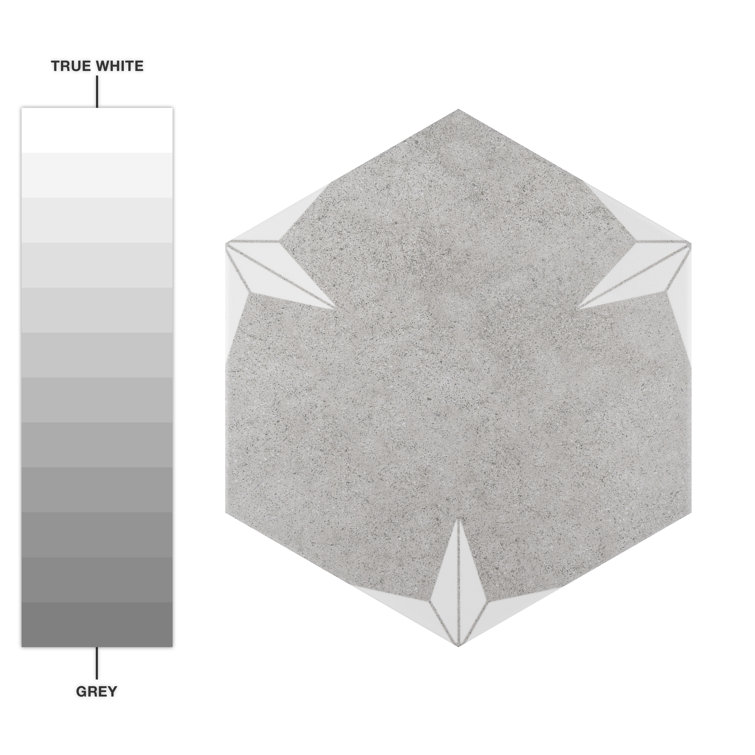 Stella Hex Gray and White Porcelain Floor and Wall Tile