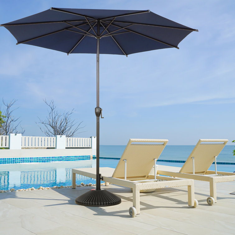 Lyon 9FT Dark Blue Polyester Outdoor Patio Umbrella