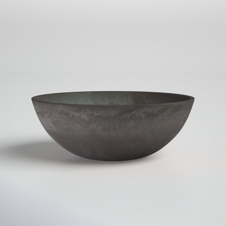 Eco-Friendly Dark Charcoal 8" Round Indoor/Outdoor Planter