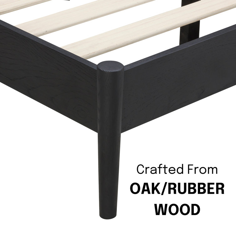 Burnt Black King Solid Oak Bed Frame with Spindle Headboard