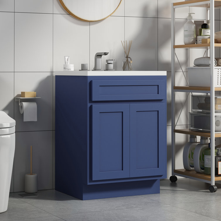 Elegant Blue Shaker-Style 24'' Bathroom Vanity Base Cabinet