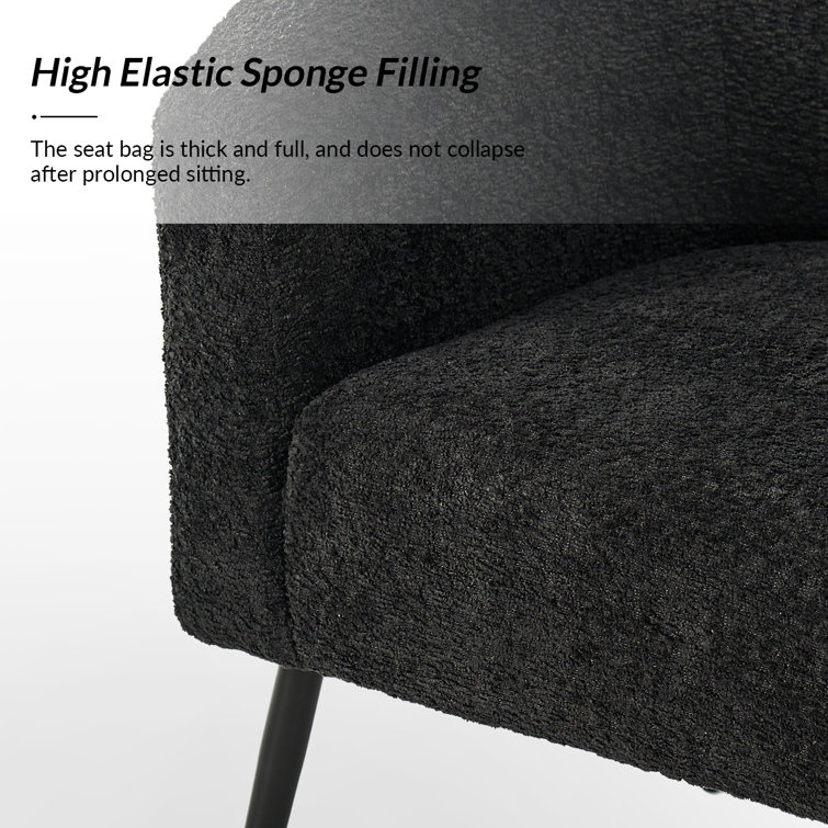 Black Polyester Barrel Chair with Manufactured Wood Frame