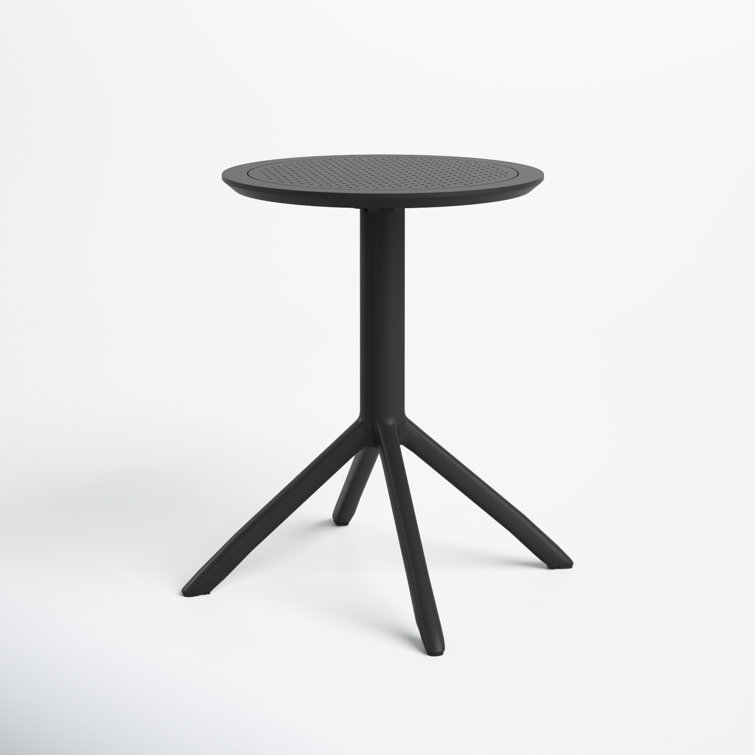 Black Foldable Round Plastic Table for 2 Persons