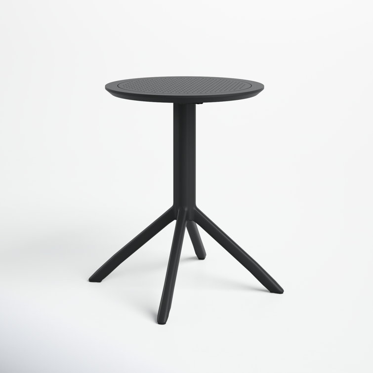 Black Foldable Round Plastic Table for 2 Persons