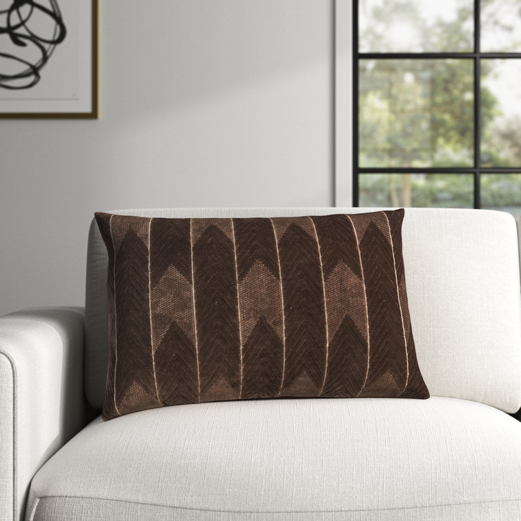 Floretta Embroidered Cotton Lumbar Throw Pillow