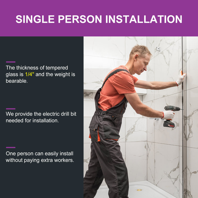 Oceanus 55"-59" Brushed Nickel Semi-Frameless Sliding Shower Door
