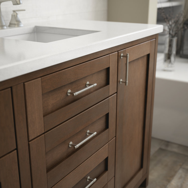 Brushed Nickel 4" Bar Pull with Mounting Hardware