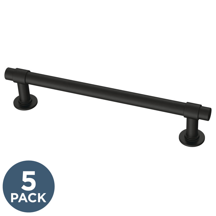 Matte Black Brass Bar Pulls with Mounting Hardware Set