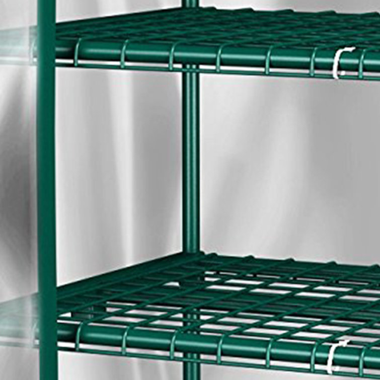 Green 4-Tier Portable Mini Greenhouse with Clear PVC Cover