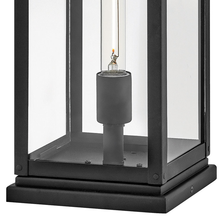 Max Black Aluminum and Clear Glass Outdoor Post Light