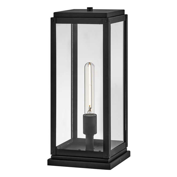 Max Black Aluminum and Clear Glass Outdoor Post Light