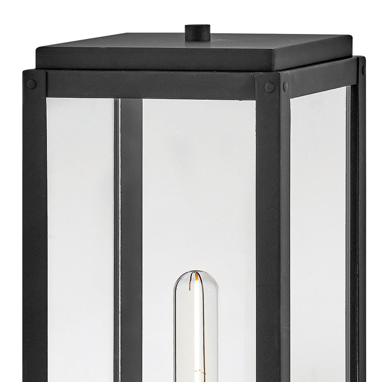 Max Black Aluminum and Clear Glass Outdoor Post Light