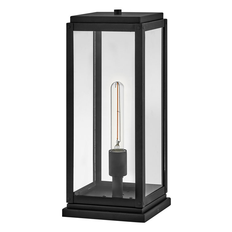Max Black Aluminum and Clear Glass Outdoor Post Light