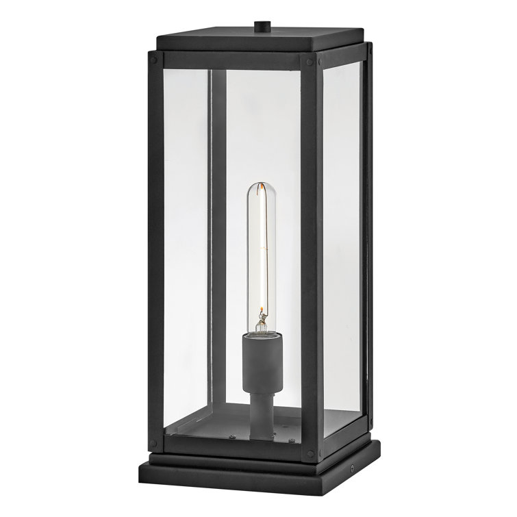 Max Black Aluminum and Clear Glass Outdoor Post Light