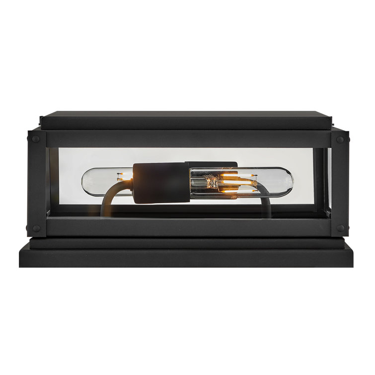 Max Black Aluminum 2-Light Outdoor Pier Mount Light