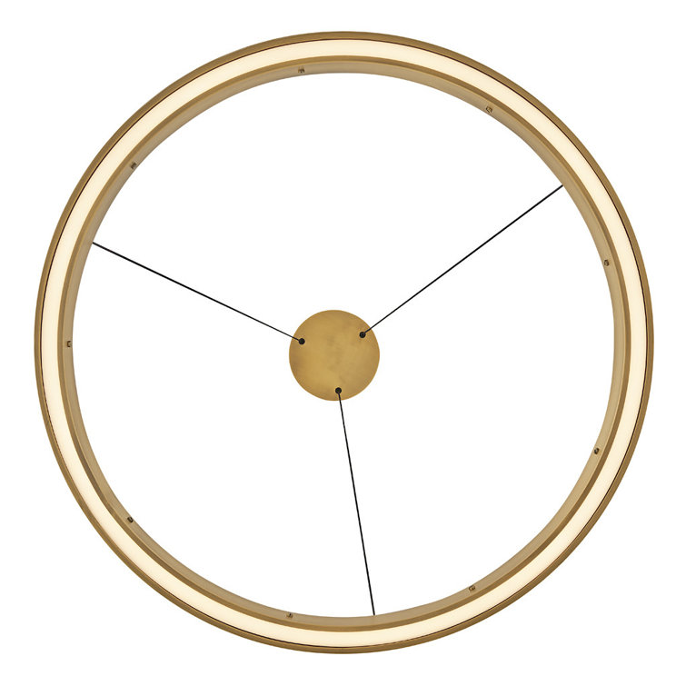 Althea Lacquered Brass LED Ring Chandelier with Etched Diffuser