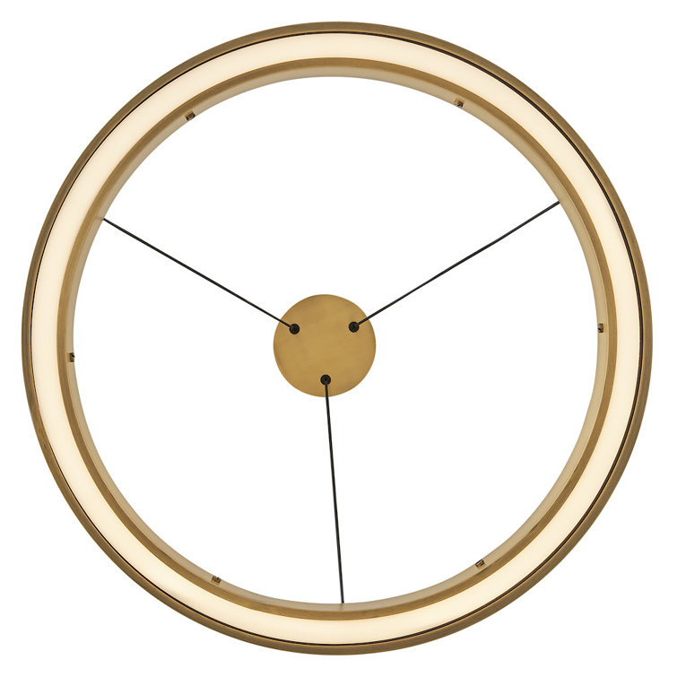 Althea Lacquered Brass LED Ring Chandelier with Etched Diffuser