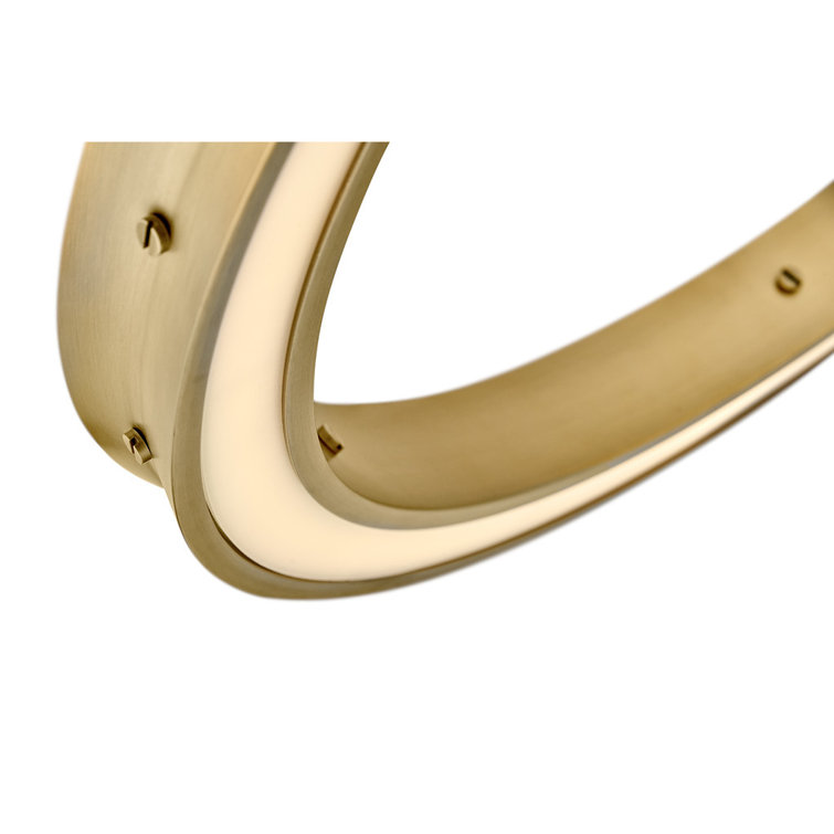 Althea Lacquered Brass LED Ring Chandelier with Etched Diffuser