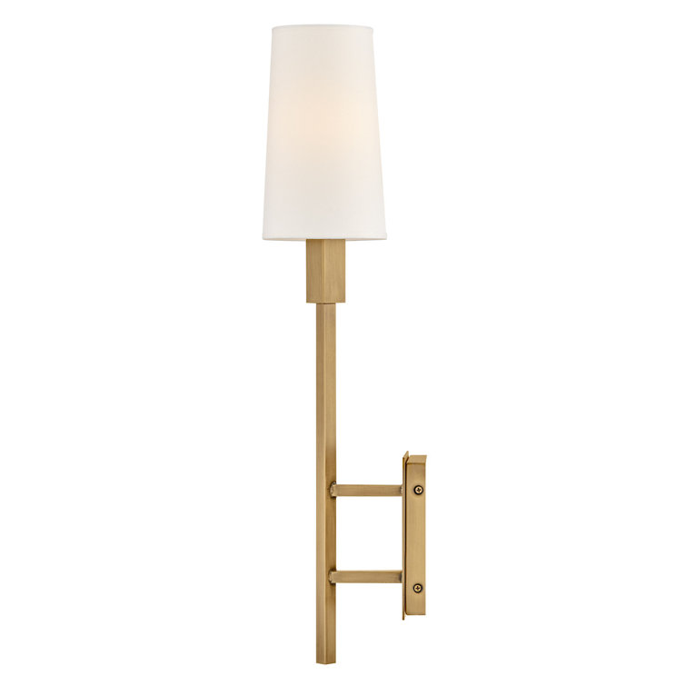 Heritage Brass Cylinder Wall Sconce with Natural Paper Shade
